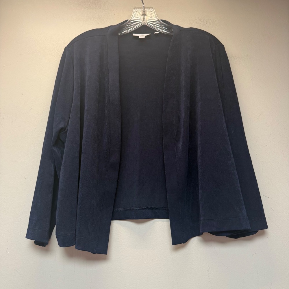 Chico's Open Front Cardigan Womens 3 XL Navy Blue Excellent Ribbed Acetate Blend